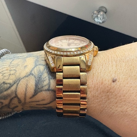 Michael Kors Rose Gold Women's Watch with Crystal Accents - Picture 2 of 4